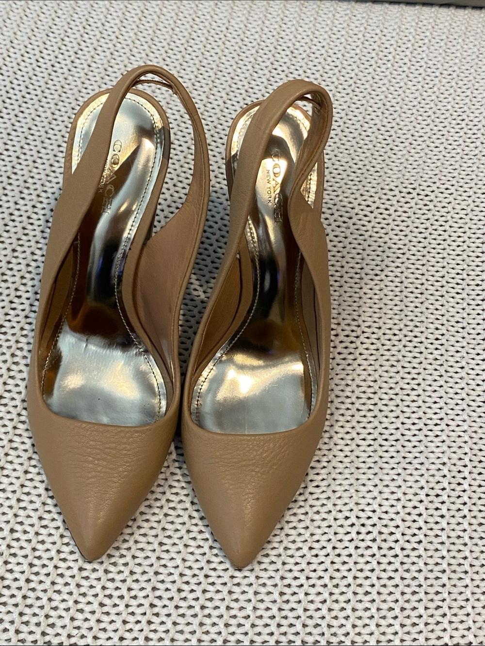 Coach Sling back Metal cover 4 inch heels